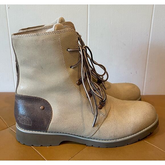 The North Face Ballard II Women's Leather Combat Boots Sz 11 Beige and Taupe - Picture 1 of 7